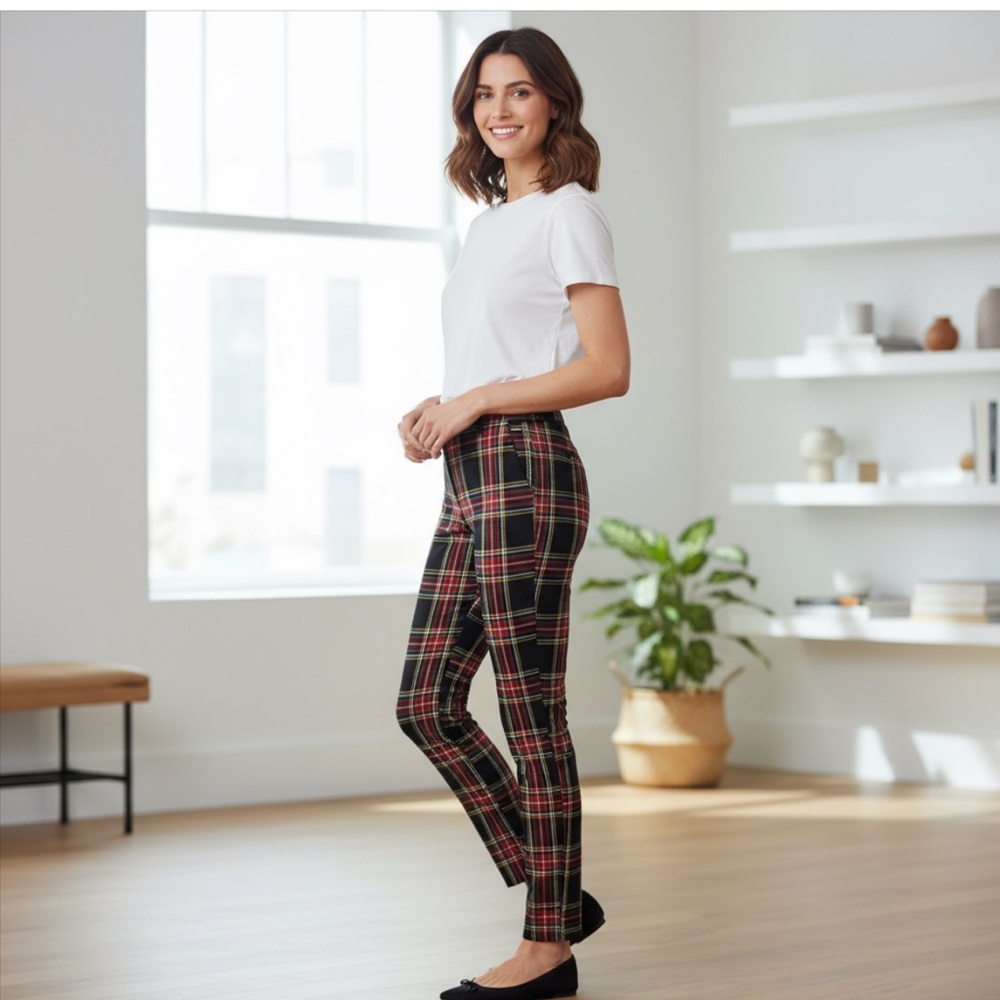 J. Crew Plaid High-Waisted Women's Pants. Stretchy